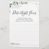 Eucalyptus Date Nuit Idées Cartes (Devant)