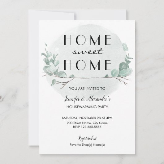 Eucalyptus de la verdure Invitation de la fête du (Devant)