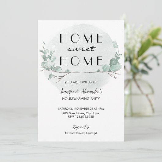 Eucalyptus de la verdure Invitation de la fête du  (Debout devant)