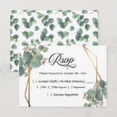 Eucalyptus diagonaal lijst RSVP Kaartje (Voorkant / Achterkant)