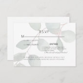 Eucalyptus Diner Opties Bruiloft RSVP Kaart (Voorkant / Achterkant)