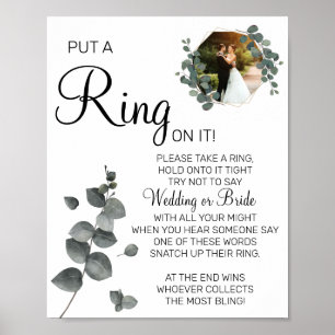 Eucalyptus Doe een ring bruidsdouche spelbord Poster