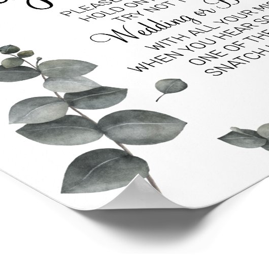 Eucalyptus Doe een ring bruidsshower spelbord Poster (Hoek)