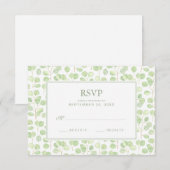 Eucalyptus Dollar Argent & Branches - Mariage RSVP (Devant / Derrière)