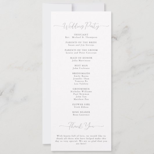 Eucalyptus d'or Elégant programme de mariage forme (Dos)