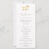 Eucalyptus d'or Elégant programme de mariage forme (Devant)