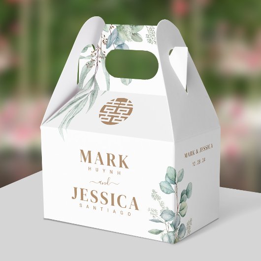 Eucalyptus Double Happiness Wedding Dank u Bedankdoosjes