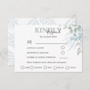 Eucalyptus Dusty Blue Wedding RSVP