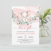 Eucalyptus, een baby olifant met een meisje kaart (Staand voorkant)