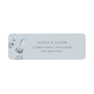 Eucalyptus Eenvoud Zacht blauw grijs Etiket
