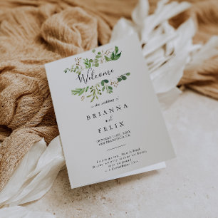 Eucalyptus Eenvoudig Bruin Bloemen Gevouwen Bruilo Programma