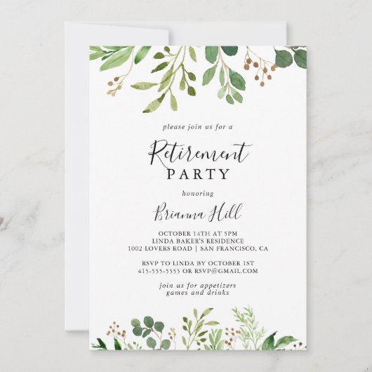 Eucalyptus Eenvoudig Bruin Bloemen Pensioen Partij Kaart (Voorkant)