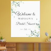 Eucalyptus Eenvoudige Bloemige Bruiloft Uitnodigin Canvas Afdruk (Insitu (Woonkamer))