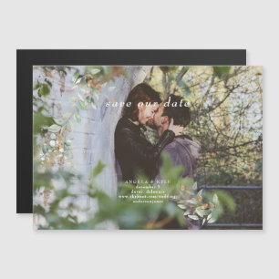 Eucalyptus Eenvoudige Foto Save the Date Flexibele Magnetische Uitnodiging