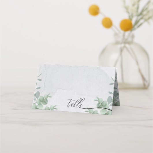 Eucalyptus Eenvoudige Gewone Schoon Script Tafel (Voorkant)