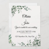 Eucalyptus Elegance Wedding Invitation (Devant / Derrière)