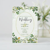 Eucalyptus élégant dans une invitation de mariage  (Debout devant)