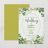 Eucalyptus élégant dans une invitation de mariage  (Devant / Derrière)