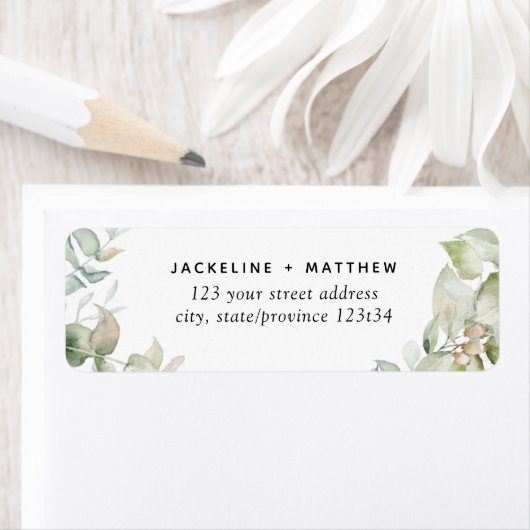 Eucalyptus Elegant Greenery, Adress Label (Insitu)