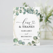Eucalyptus Elegant Greenery Wedding Dank u kaart (Staand voorkant)