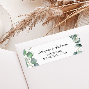 Eucalyptus Elegant Greenery Wedding Retouradres Etiket