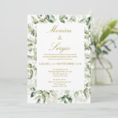 Eucalyptus Elégant mariage Invitation en espagnol (Debout devant)