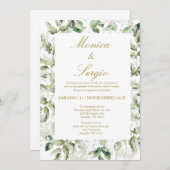Eucalyptus Elégant mariage Invitation en espagnol (Devant / Derrière)