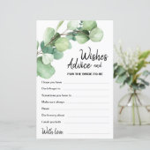 Eucalyptus Elegant Modern Bruiloft Wensen & Advies (Staand voorkant)