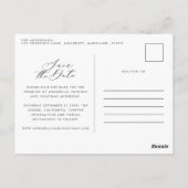 Eucalyptus elegant moderne bruiloft met behoud van briefkaart (Achterkant)