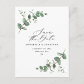 Eucalyptus elegant moderne bruiloft met behoud van briefkaart (Voorkant)