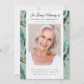 Eucalyptus Elegant Motif Photo Funeral Programme (Devant)
