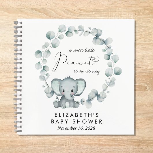 Eucalyptus Eléphant Baby shower Livre d'invité