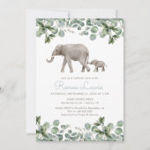 Eucalyptus Elephant Boy Baby shower Kaart (Voorkant)