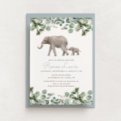 Eucalyptus Elephant Boy Baby shower Kaart