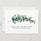 Eucalyptus en Berry Botanische bruiloft Dank u Bedankkaart (Voorkant)