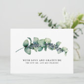 Eucalyptus en Berry Botanische bruiloft Dank u Bedankkaart (Staand voorkant)