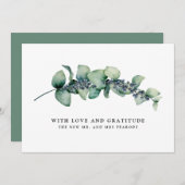 Eucalyptus en Berry Botanische bruiloft Dank u Bedankkaart (Voorkant / Achterkant)