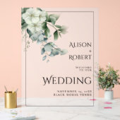 Eucalyptus en bloemen doorschijnende bruiloft WELK Acryl Bord (Huwelijk)