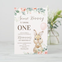 Eucalyptus en Bloemroze Enkele Bunny Verjaardag