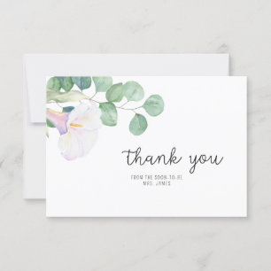 Eucalyptus en calla - Bruidsborrel dank je Kaart