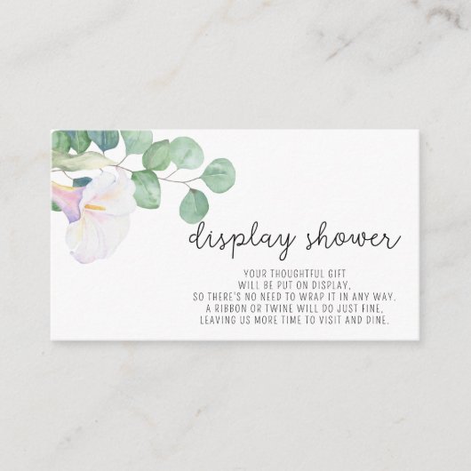 Eucalyptus en calla - Display Douche Informatiekaartje (Voorkant)