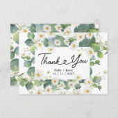 Eucalyptus en daisy botanische bedankkaart (Voorkant / Achterkant)