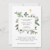 Eucalyptus en Elegant White Flowers | Baptisme Kaart (Voorkant)
