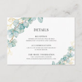 Eucalyptus en Gold Botanicals Trouwgegevens Informatiekaartje (Voorkant)
