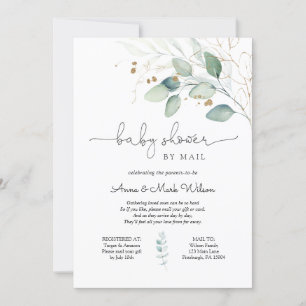 Eucalyptus en Goud Baby shower per Mail Kaart