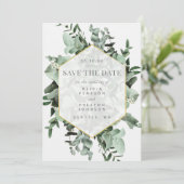 Eucalyptus en Greenery Waterverf sparen de Datum Kaart (Staand voorkant)