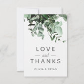 Eucalyptus en groen Waterverf Dank u kaart (Voorkant)