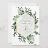 Eucalyptus en groen Waterverf Tafelnummer (Achterkant)