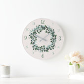Eucalyptus en groene leafy hedendaagse wandklok grote klok (Huis)