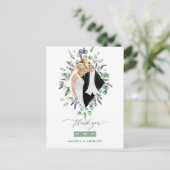 Eucalyptus en lavendel boslandschap bedankt briefkaart (Staand voorkant)